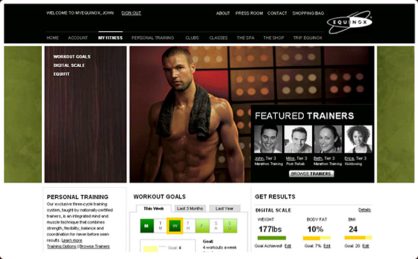 Equinox Fitness Website