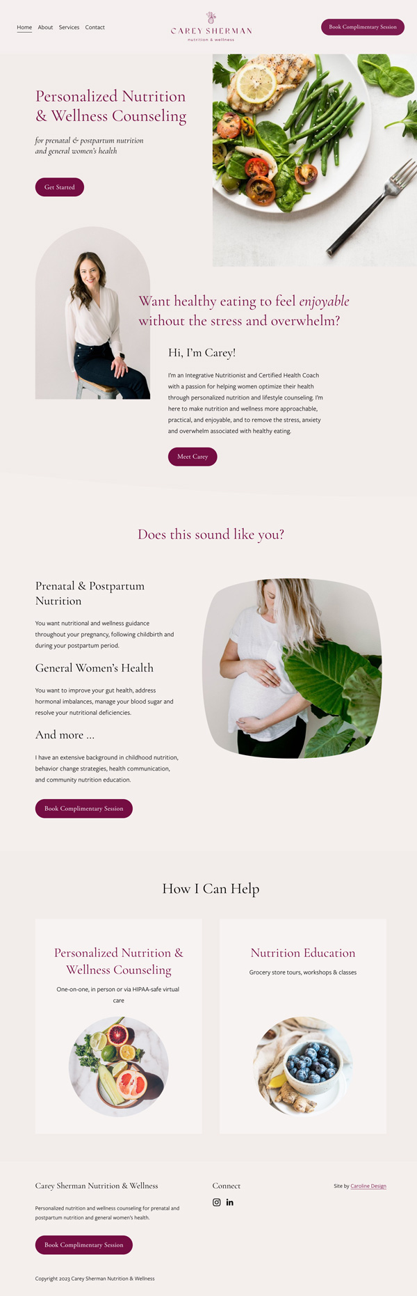 Nutritionist Branding & Website Design: Carey Sherman Nutrition & Wellness