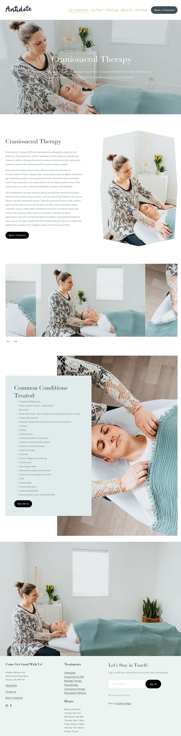 Wellness Clinic Website Design: Antidote Wellness Lab