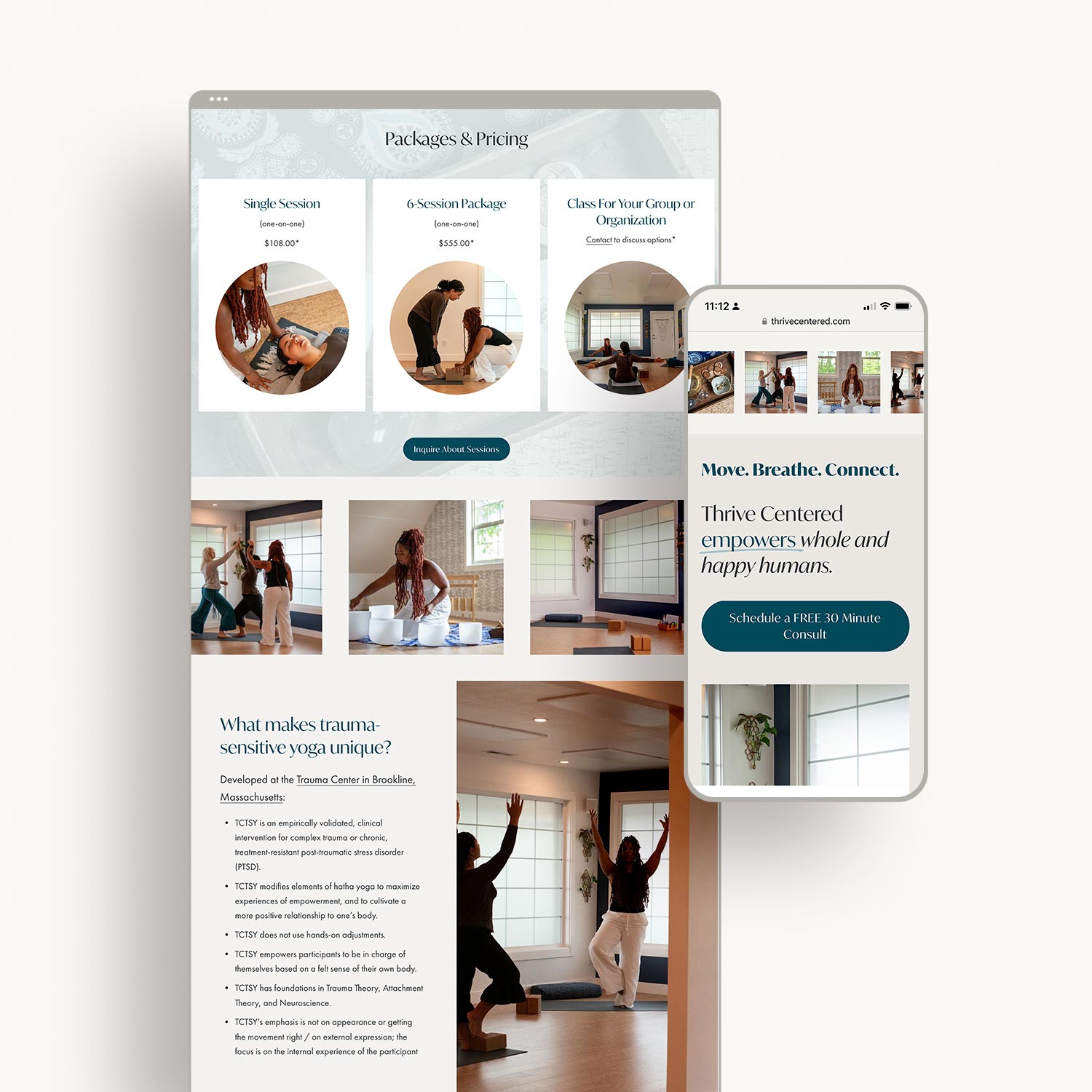 Yoga Website Design: Thrive Centered